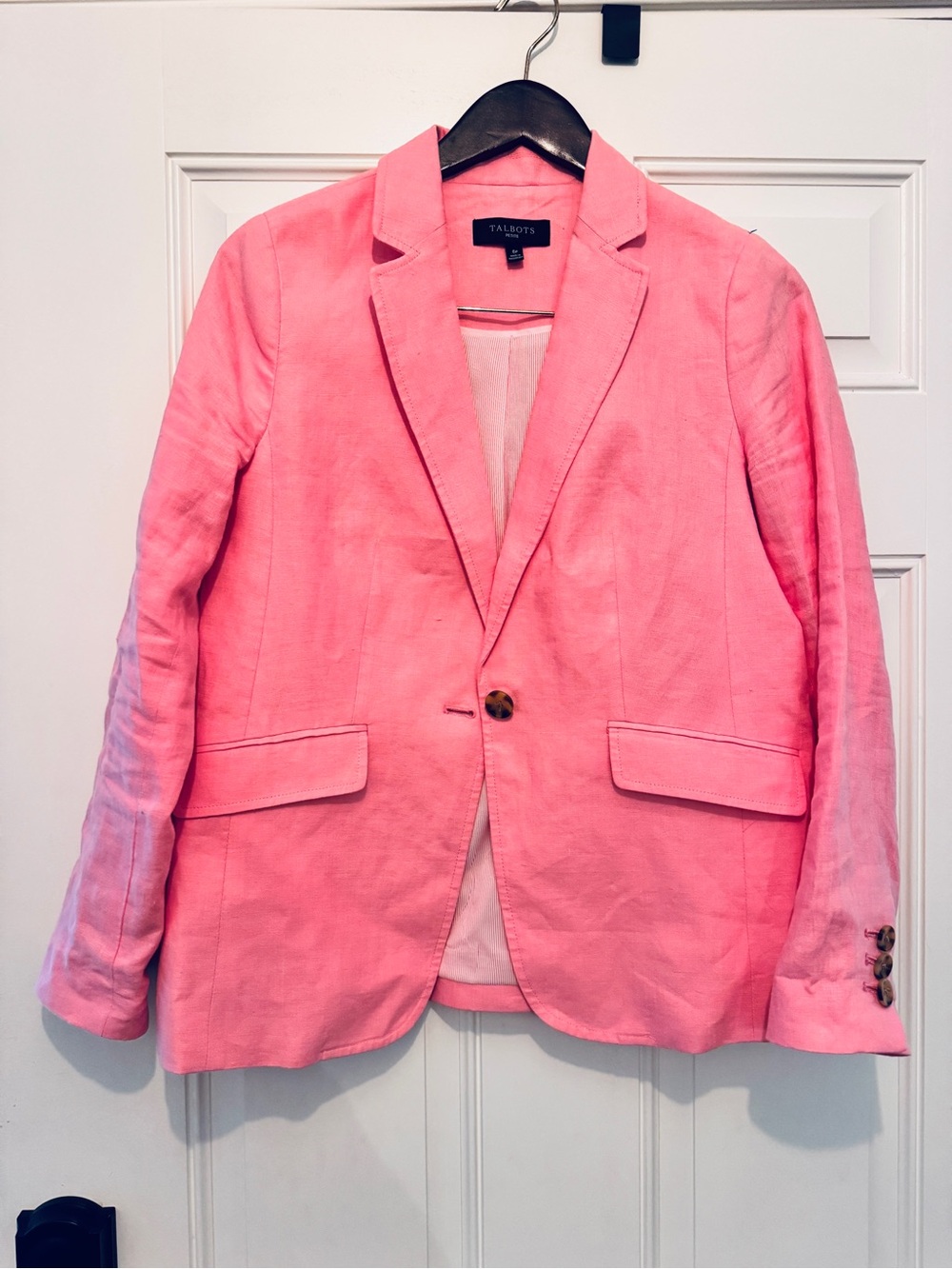 Talbots Pink Single-Button Blazer - Picture 2 of 8